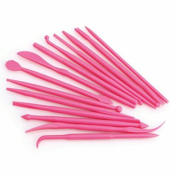 14Pcs Fondant Cake Modeling Tools Pink 5" L - Picture 2 of 3